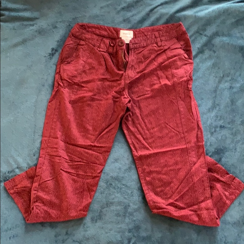 RVCA Red Pattern Pants, 27